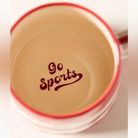 Anthropologie Go Sports! Handpainted Stoneware Mug - Picture 3 of 3